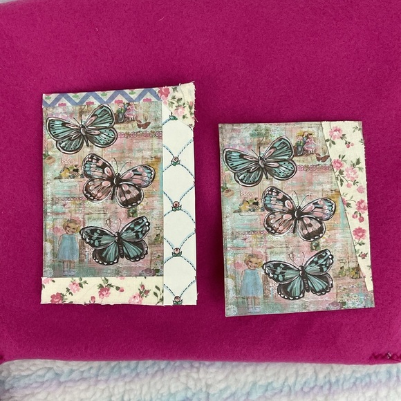 Handmade 10 piece stationary set paper & fabric mixed media - Picture 10 of 16